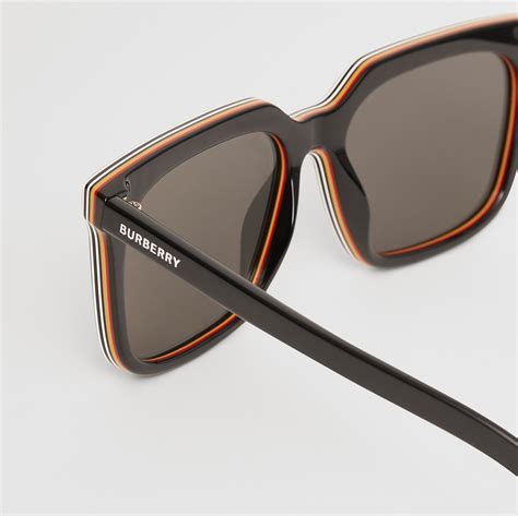 burberry trench collection square frames|Stripe Detail Square Optical Frames in Black .